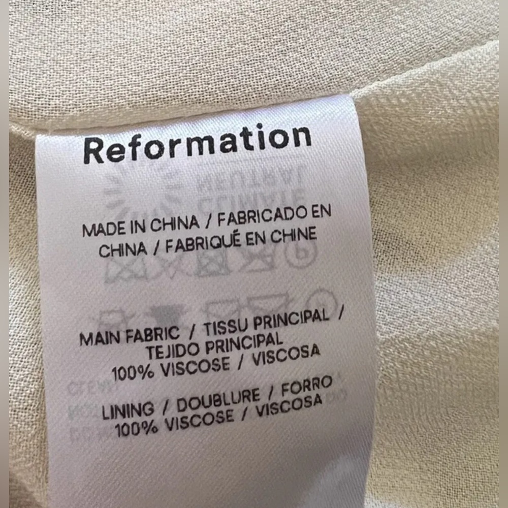 NWT Reformation Aden Dress Floral Print In NEUTRAL MOTIF Sz 8 - Picture 10 of 12